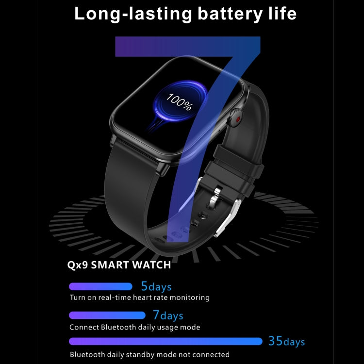 QX9 1.96 inch BT5.2 Smart Sport Watch, Support Bluetooth Call / Sleep / Blood Oxygen / Heart Rate / Blood Pressure Health Monitor(Blue) - Smart Watches by PMC TechLife | Online Shopping South Africa | PMC TechLife
