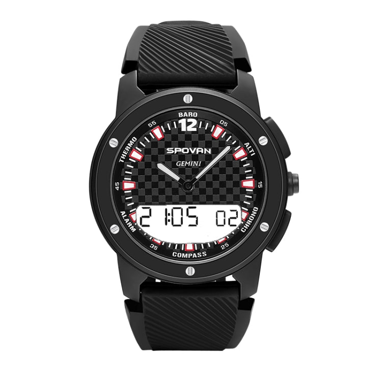 SPOVAN Gemini Outdoor Mountaineering Altitude Barometric Waterproof Sports Watch(Black White) - Smart Watches by SPOVAN | Online Shopping South Africa | PMC TechLife | Buy Now Pay Later Mobicred