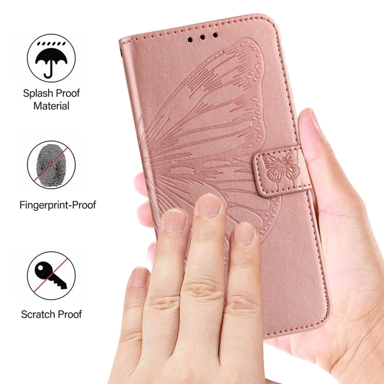 For Google Pixel 9 Pro XL Embossed Butterfly Leather Phone Case(Rose Gold) - Google Cases by PMC TechLife | Online Shopping South Africa | PMC TechLife | Buy Now Pay Later Mobicred