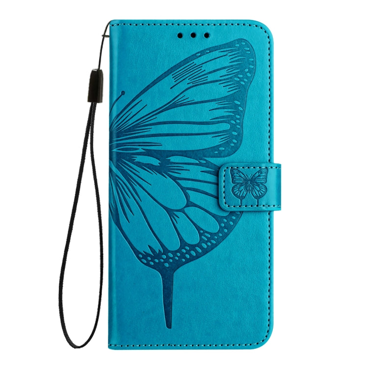 For Google Pixel 9 Pro XL Embossed Butterfly Leather Phone Case(Blue) - Google Cases by PMC TechLife | Online Shopping South Africa | PMC TechLife | Buy Now Pay Later Mobicred