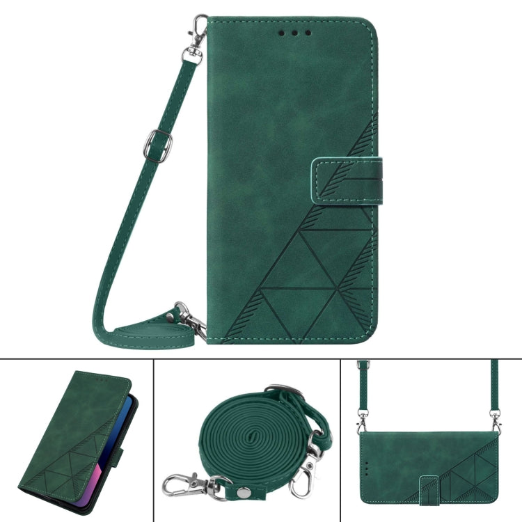 For Google Pixel 9 Pro Crossbody 3D Embossed Flip Leather Phone Case(Dark Green) - Google Cases by PMC TechLife | Online Shopping South Africa | PMC TechLife | Buy Now Pay Later Mobicred