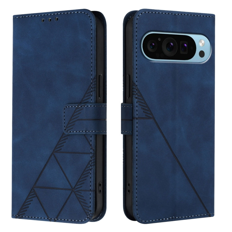For Google Pixel 9 Pro XL Crossbody 3D Embossed Flip Leather Phone Case(Blue) - Google Cases by PMC TechLife | Online Shopping South Africa | PMC TechLife | Buy Now Pay Later Mobicred