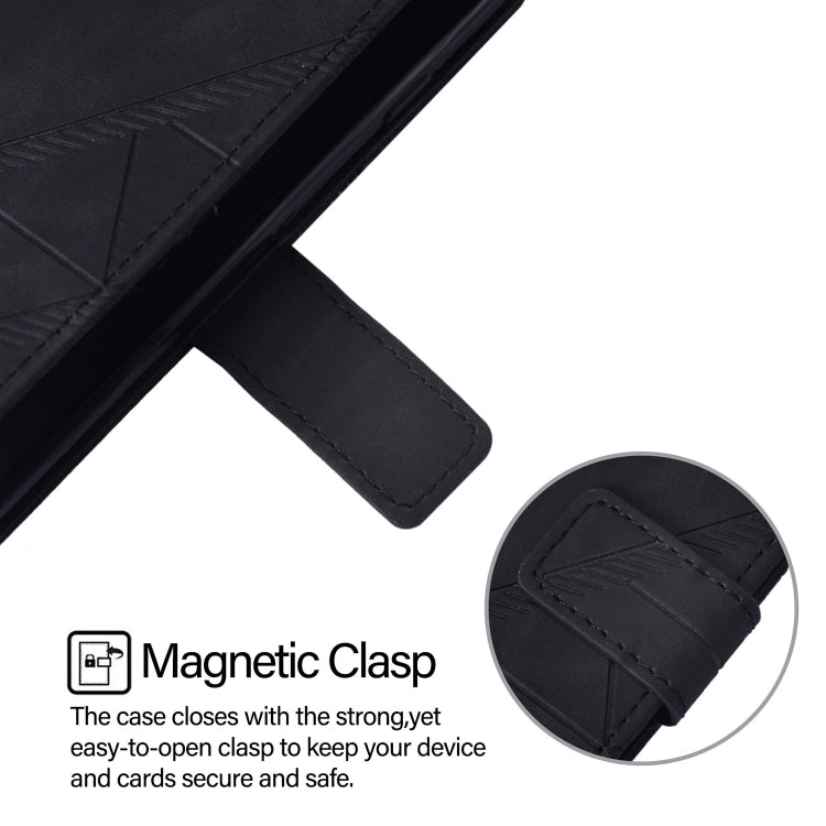 For Google Pixel 9 Pro XL Crossbody 3D Embossed Flip Leather Phone Case(Black) - Google Cases by PMC TechLife | Online Shopping South Africa | PMC TechLife | Buy Now Pay Later Mobicred