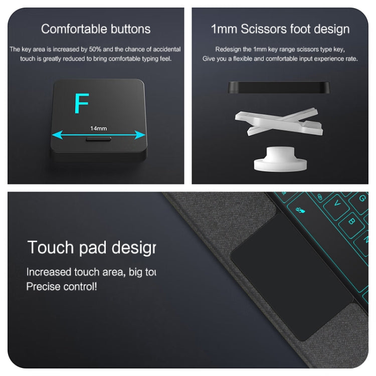 For Xiaomi Pad 6S Pro 12.4 inch Split Bluetooth Keyboard Leather Tablet Case(Black) - Others Keyboard by PMC TechLife | Online Shopping South Africa | PMC TechLife