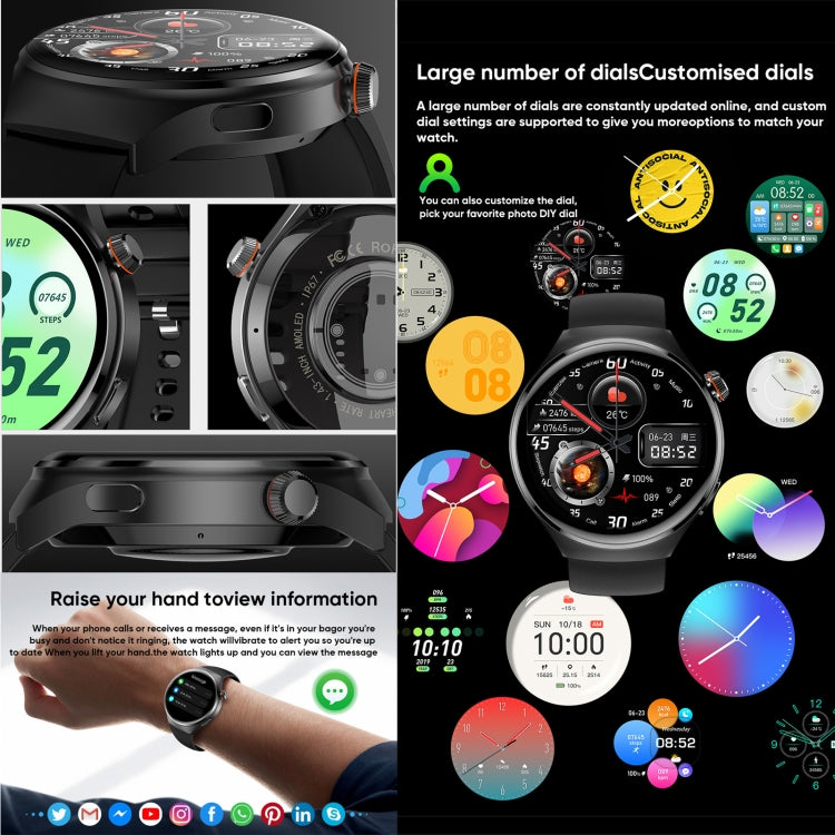 MT26 Smart Watch 1.43 inch AMOLED Bracelet, Support Bluetooth Call / Blood Pressure / Blood Oxygen / Heart Rate(Silver) - Smart Watches by PMC TechLife | Online Shopping South Africa | PMC TechLife