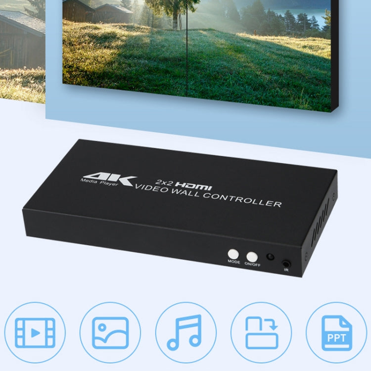 XP02 4K 2x2 HDMI Video Wall Controller Multi-screen Splicing Processor, Style:Ordinary(UK Plug) - free shipping - PMC Jewellery - Order now!