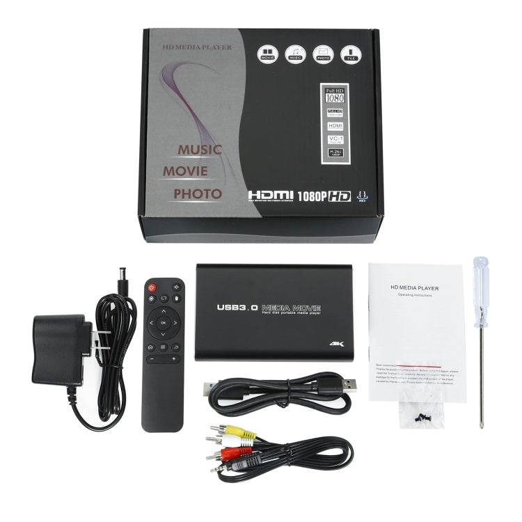 MP2506P 4K 30Hz HD Media Player, Support Auto Loop Play Videos & Photos & Music(EU Plug) - Multimedia Player by PMC TechLife | Online Shopping South Africa | PMC TechLife | Buy Now Pay Later Mobicred