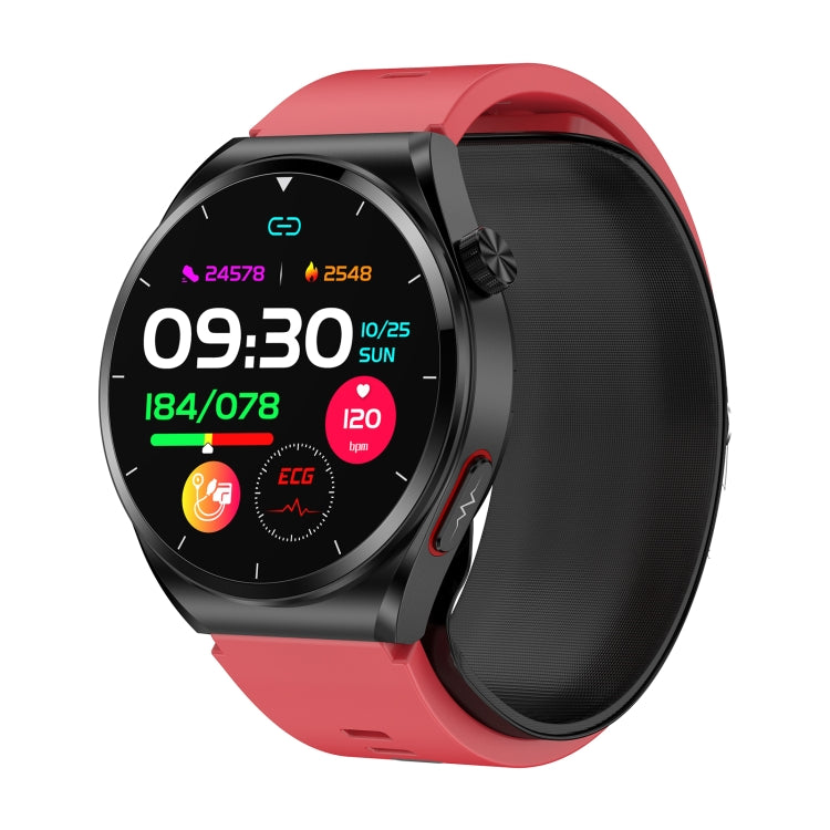 S22 Air Pump Blood Pressure Testing ECG Health Smart Watch, 1.39 inch Round Screen(Red) - Smart Watches by PMC TechLife | Online Shopping South Africa | PMC TechLife