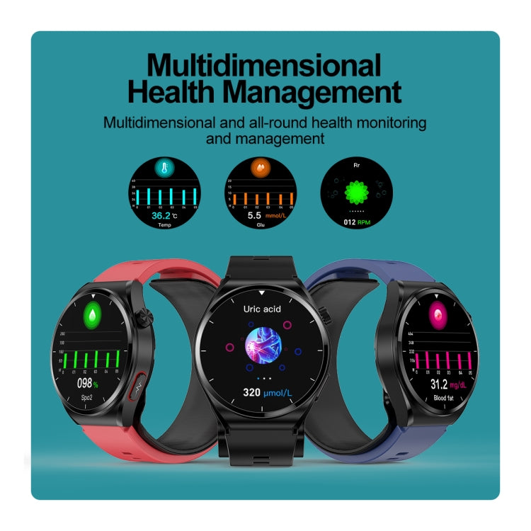 S22 Air Pump Blood Pressure Testing ECG Health Smart Watch, 1.39 inch Round Screen(Red) - Smart Watches by PMC TechLife | Online Shopping South Africa | PMC TechLife