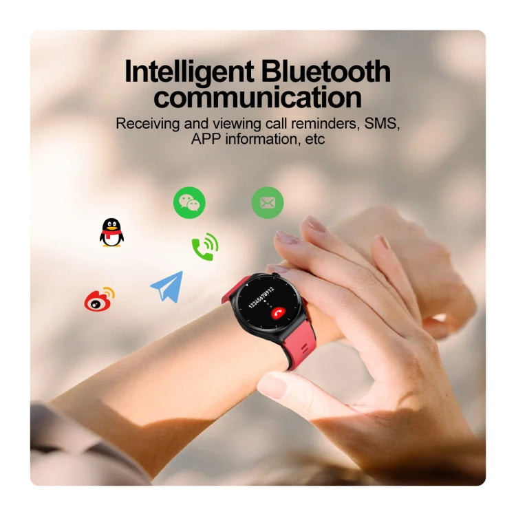 S22 Air Pump Blood Pressure Testing ECG Health Smart Watch, 1.39 inch Round Screen(Red) - Smart Watches by PMC TechLife | Online Shopping South Africa | PMC TechLife