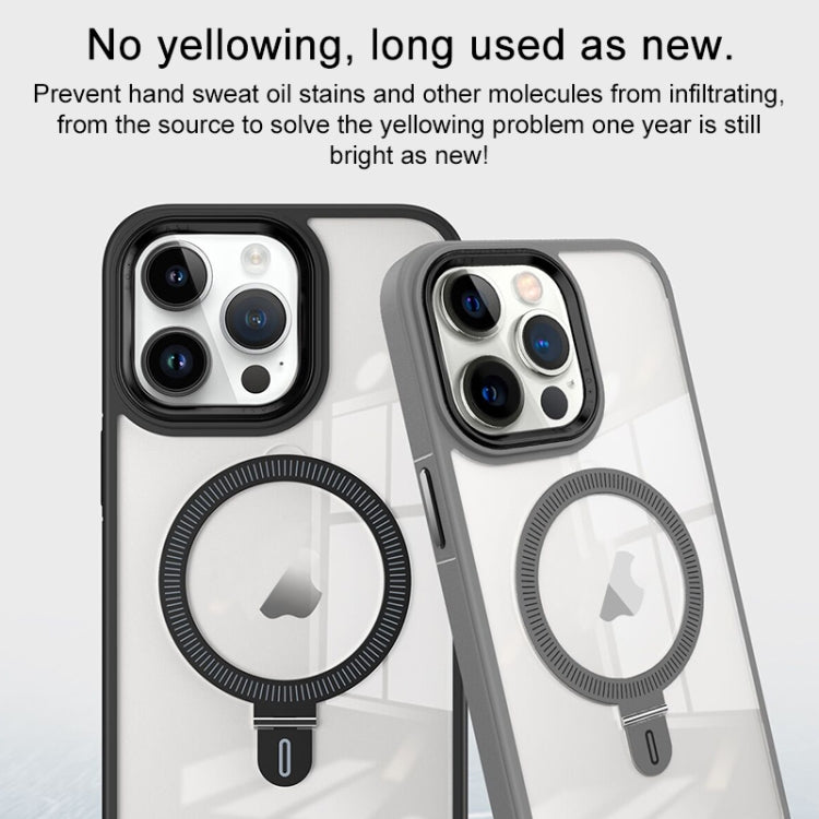 For iPhone 13 Pro Max Shield Armor MagSafe Holder Phone Case(Orange) - iPhone 13 Pro Max Cases by PMC TechLife | Online Shopping South Africa | PMC TechLife