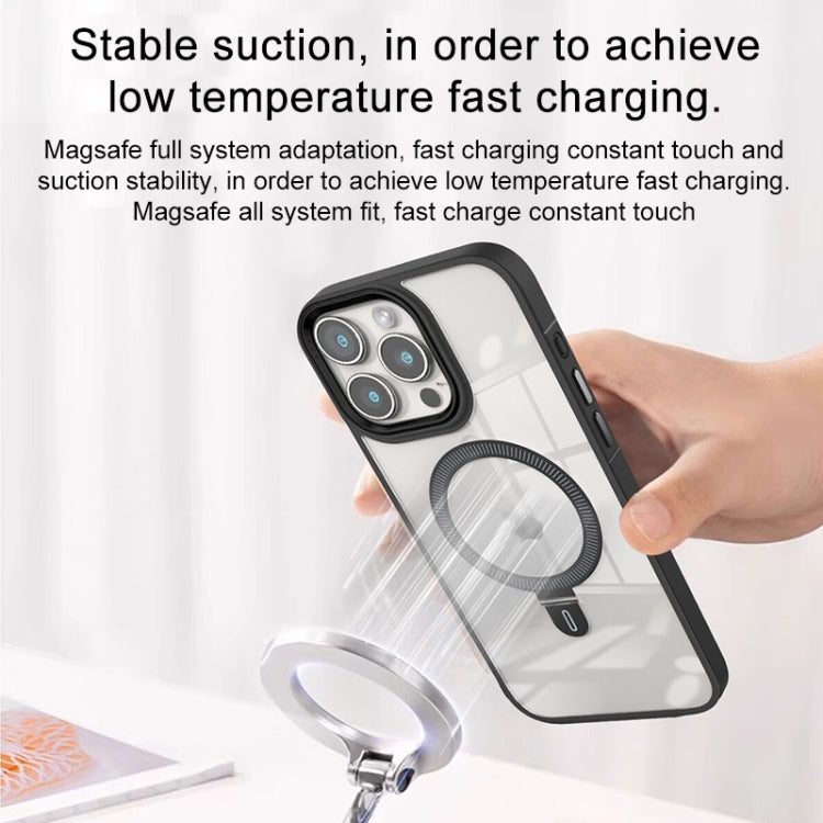 For iPhone 15 Shield Armor MagSafe Holder Phone Case(Deep Purple) - iPhone 15 Cases by PMC TechLife | Online Shopping South Africa | PMC TechLife