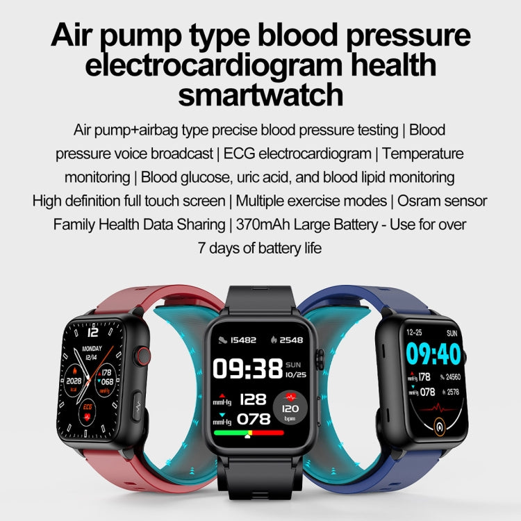 TK63 1.91 Inch Color Screen Air Pump Smart Watch, Supports Blood Pressure Monitoring / ECG(Black) - Smart Watches by PMC TechLife | Online Shopping South Africa | PMC TechLife