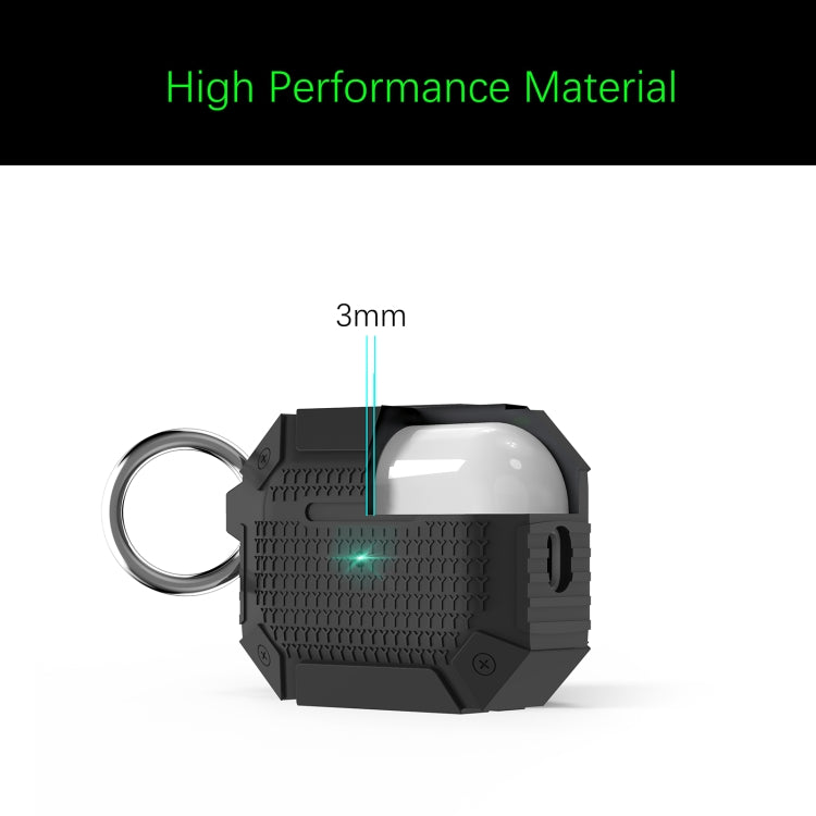 For AirPods Pro 2 Wireless Earphones Shockproof Armor Protective Case(Black) - For AirPods Pro 2 by PMC Jewellery | Online Shopping South Africa | PMC Jewellery | Buy Now Pay Later Mobicred