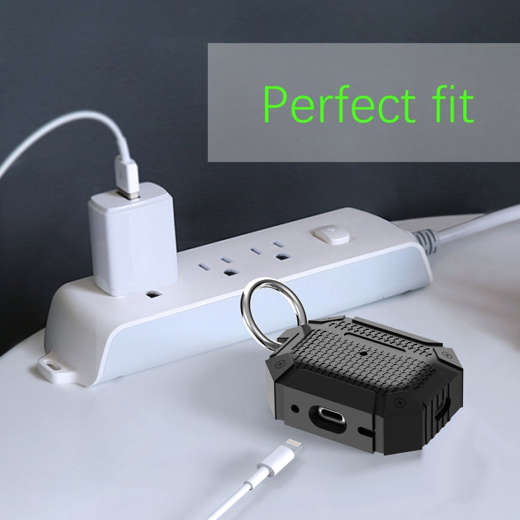 For AirPods Pro Wireless Earphones Shockproof Armor Silicone Protective Case(Blue) - For AirPods Pro by PMC Jewellery | Online Shopping South Africa | PMC Jewellery | Buy Now Pay Later Mobicred