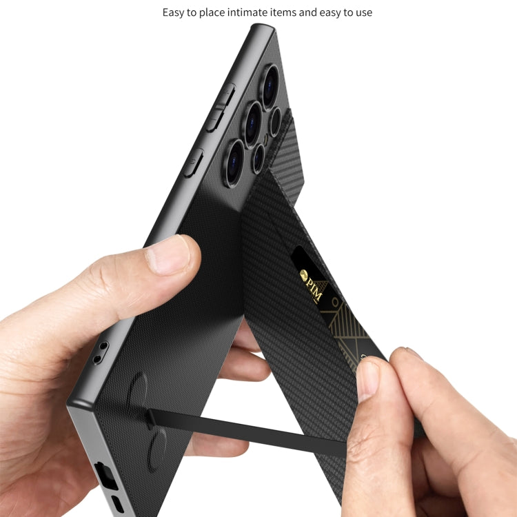 For Samsung Galaxy S23 Ultra 5G GKK Rotor Bracket Recessed Card Bag Full Coverage Phone Case(Black) - free shipping - PMC Jewellery - Order now!