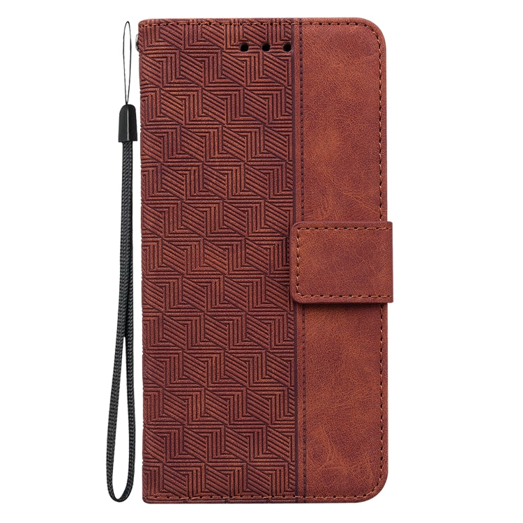 For Google Pixel 9 Pro 5G Geometric Embossed Leather Phone Case(Brown) - Google Cases by PMC TechLife | Online Shopping South Africa | PMC TechLife | Buy Now Pay Later Mobicred