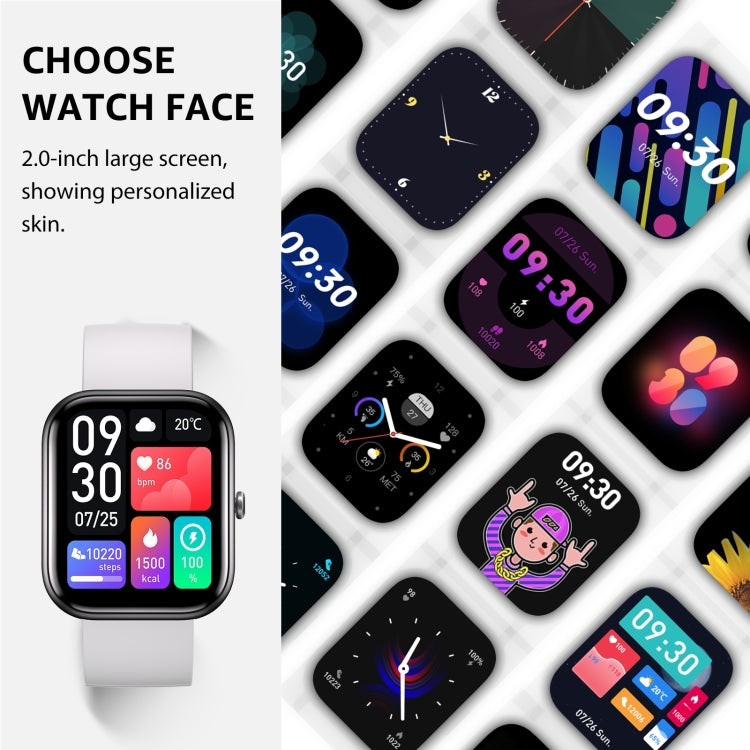 GTS5 2.0 inch Fitness Health Smart Watch, BT Call / Heart Rate / Blood Pressure / MET / Blood Glucose(Light Grey) - Smart Wristbands by PMC TechLife | Online Shopping South Africa | PMC TechLife