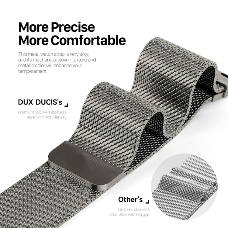 For Apple Watch SE 2022 44mm DUX DUCIS Milanese Pro Series Stainless Steel Watch Band(Graphite) - Watch Bands by DUX DUCIS | Online Shopping South Africa | PMC TechLife | Buy Now Pay Later Mobicred