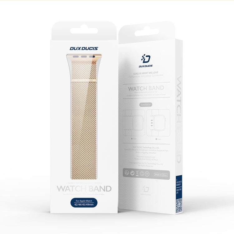 For Apple Watch Series 7 45mm DUX DUCIS Milanese Pro Series Stainless Steel Watch Band(Gold) - free shipping - PMC TechLife - Order now!