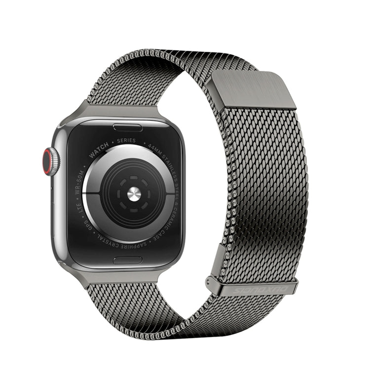 For Apple Watch Series 3 38mm DUX DUCIS Milanese Pro Series Stainless Steel Watch Band(Graphite) - Watch Bands by DUX DUCIS | Online Shopping South Africa | PMC TechLife | Buy Now Pay Later Mobicred