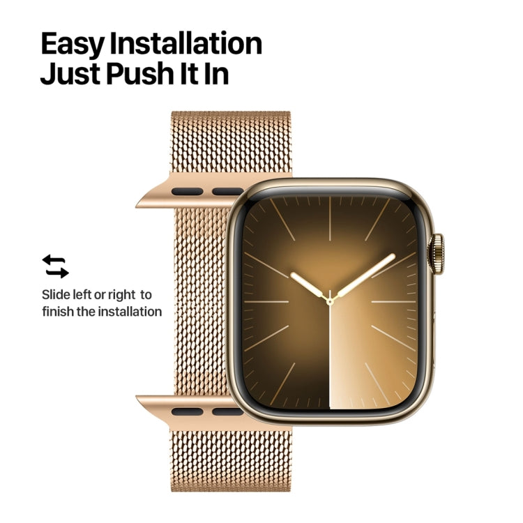 For Apple Watch Series 2 38mm DUX DUCIS Milanese Pro Series Stainless Steel Watch Band(Gold) - Watch Bands by DUX DUCIS | Online Shopping South Africa | PMC TechLife | Buy Now Pay Later Mobicred