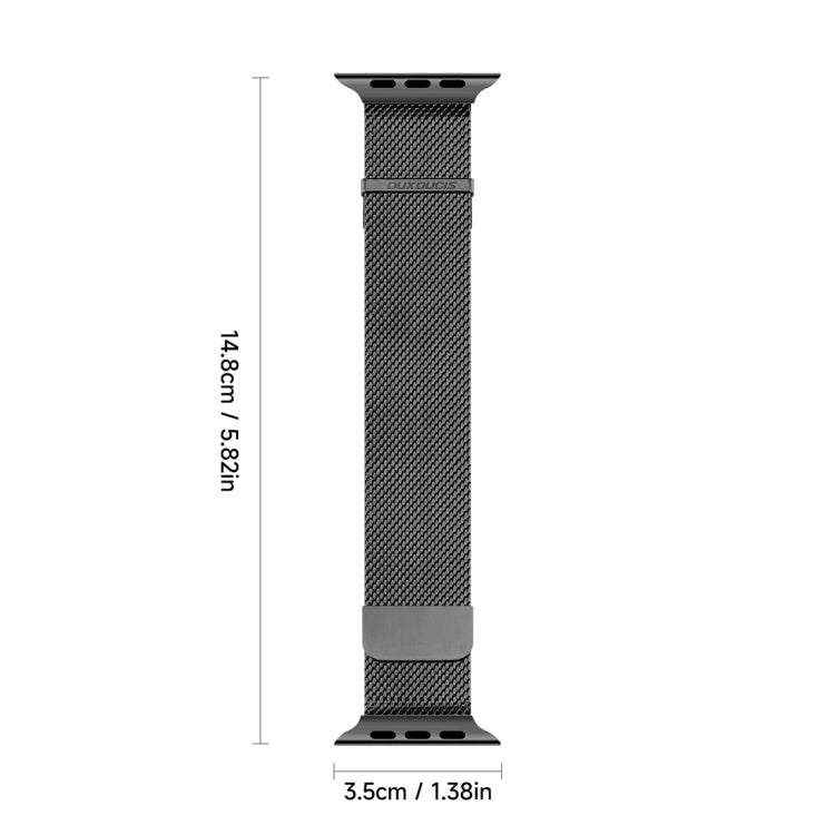 For Apple Watch 42mm DUX DUCIS Milanese Pro Series Stainless Steel Watch Band(Black) - Watch Bands by DUX DUCIS | Online Shopping South Africa | PMC TechLife | Buy Now Pay Later Mobicred