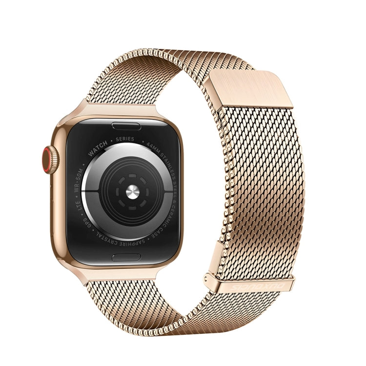 For Apple Watch 42mm DUX DUCIS Milanese Pro Series Stainless Steel Watch Band(Gold) - Watch Bands by DUX DUCIS | Online Shopping South Africa | PMC TechLife | Buy Now Pay Later Mobicred