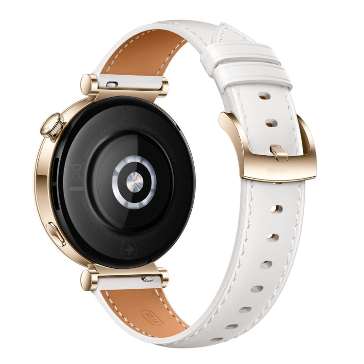 For Huawei Watch  GT 4 18mm Genuine Leather Watch Band(White) - Watch Bands by PMC TechLife | Online Shopping South Africa | PMC TechLife | Buy Now Pay Later Mobicred
