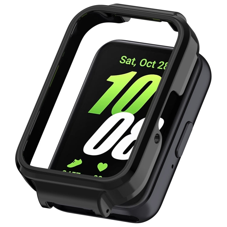 For Samsung Galaxy Fit 3 12mm Half Coverage Hollowed PC Watch Protective Case(Black) - Watch Cases by PMC TechLife | Online Shopping South Africa | PMC TechLife