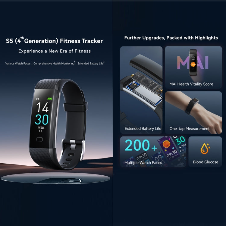 S5-4 Smart Bracelet IP68 Waterproof Heart Rate Sport Fitness Tracker Smart Watch(Purple) - Smart Wristbands by PMC TechLife | Online Shopping South Africa | PMC TechLife