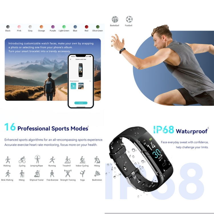 S5-4 Smart Bracelet IP68 Waterproof Heart Rate Sport Fitness Tracker Smart Watch(Red) - free shipping - PMC TechLife - Order now!
