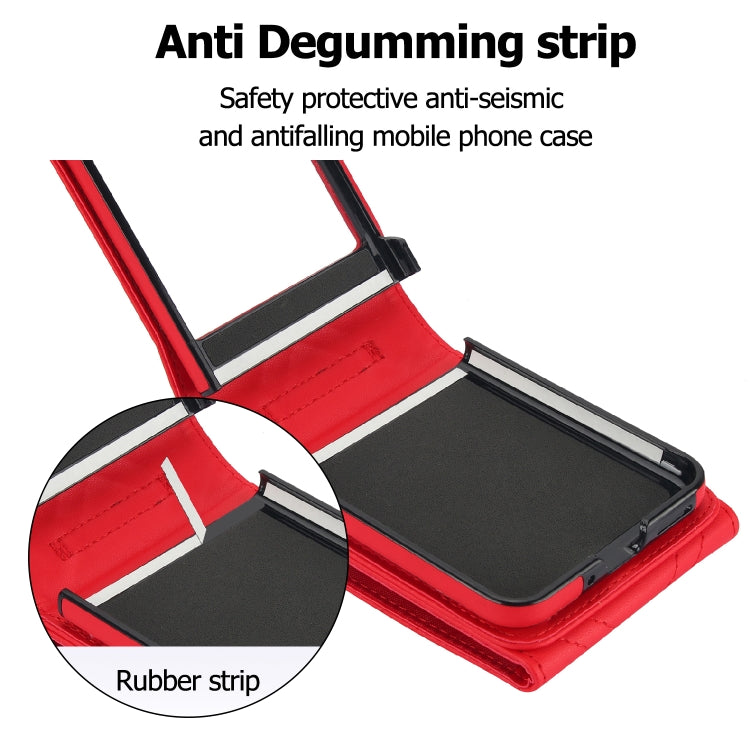 For Motorola Razr 40 Ultra / Razr 2023 V-shaped RFID Card Slot Phone Case with Ring Holder(Red) - Motorola Cases by PMC TechLife | Online Shopping South Africa | PMC TechLife | Buy Now Pay Later Mobicred