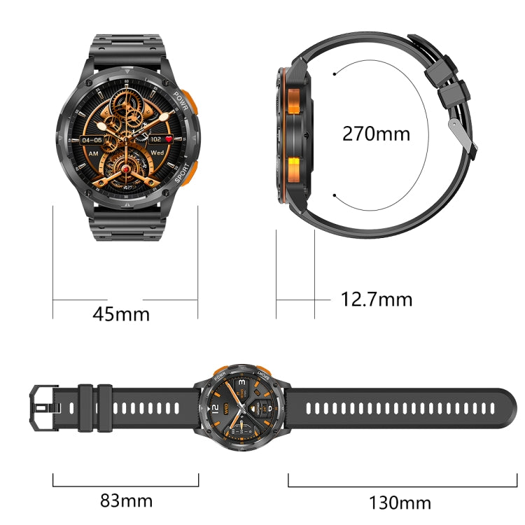 LEMFO AK59 1.43 inch AMLOED Round Screen Steel Strap Smart Watch(Gold) - Smart Watches by LEMFO | Online Shopping South Africa | PMC TechLife | Buy Now Pay Later Mobicred