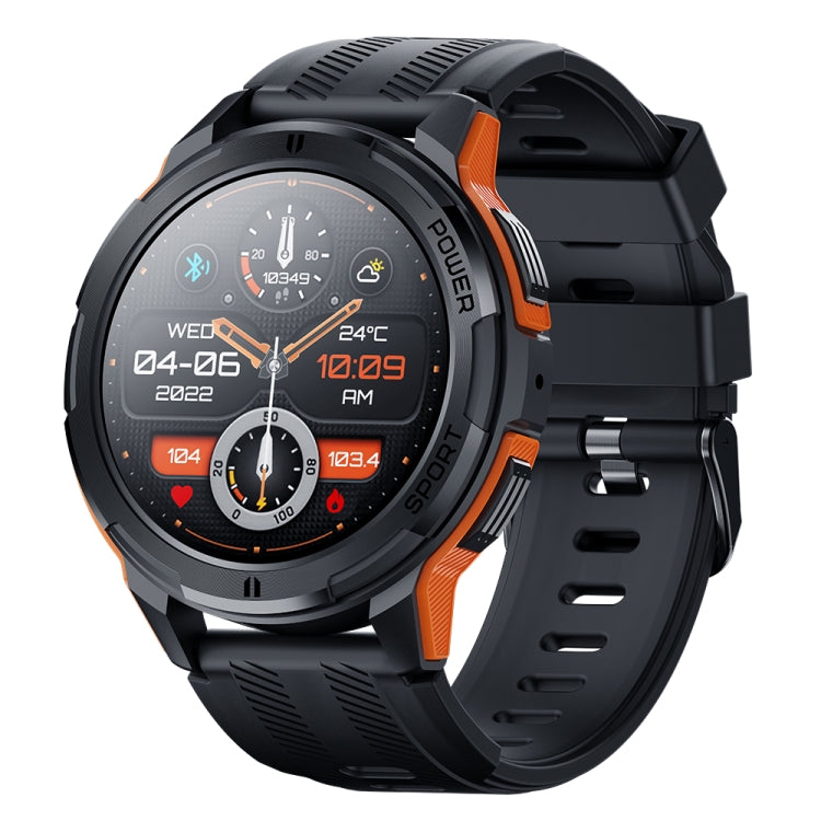 LEMFO C25 1.43 inch HD Round Screen Outdoor Smart Watch Supports Blood Oxygen Detection/Sedentary Reminder(Black Orange) - free shipping - PMC TechLife - Order now!
