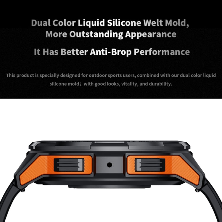 LEMFO C25 1.43 inch HD Round Screen Outdoor Smart Watch Supports Blood Oxygen Detection/Sedentary Reminder(Black Orange) - free shipping - PMC TechLife - Order now!