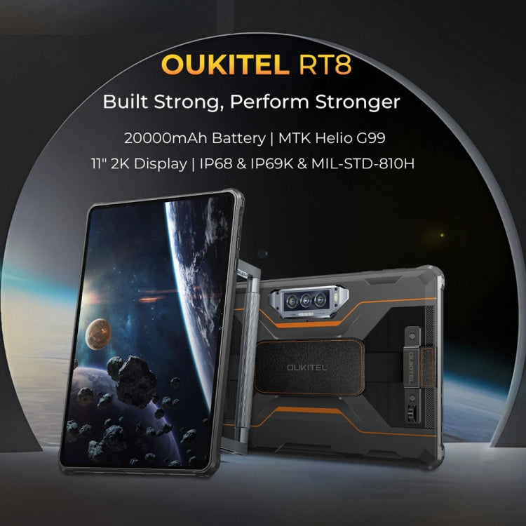 OUKITEL RT8 4G Network IP68/IP69K Rugged Tablet, 6GB+256GB, 11 inch Android 13 MediaTek Helio G99 Quad Core Support Dual SIM, EU Plug(Orange) - free shipping - PMC TechLife - Order now!