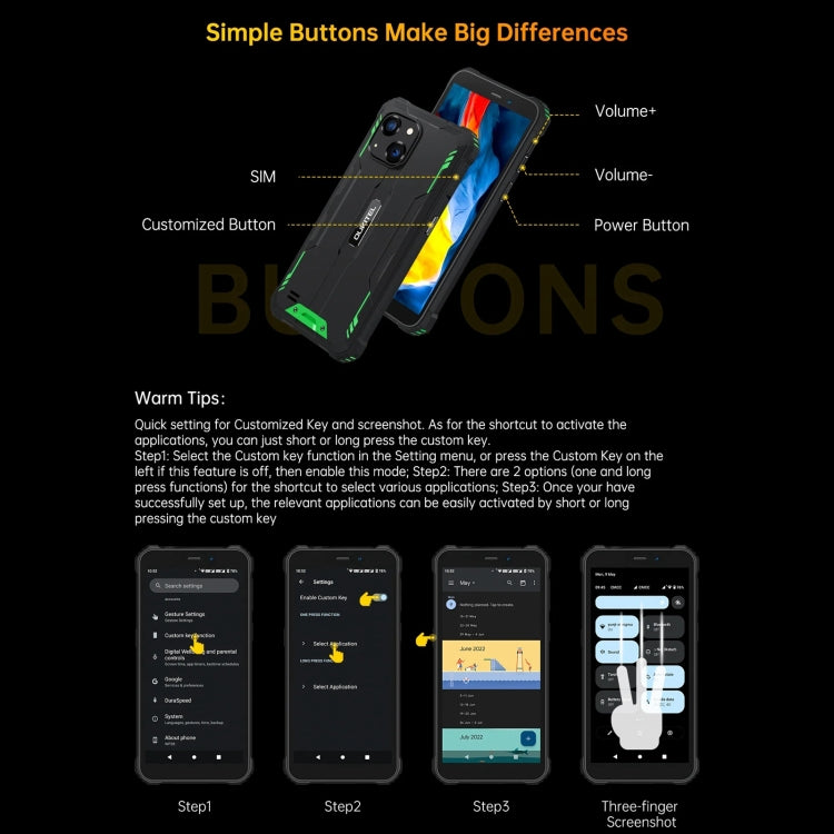 Oukitel WP32, 4GB+128GB, IP68/IP69K, 5.93 inch Android 13 Unisoc Tiger T606 Octa-core, NFC, OTG, Network: 4G(Orange) - free shipping - PMC TechLife - Order now!