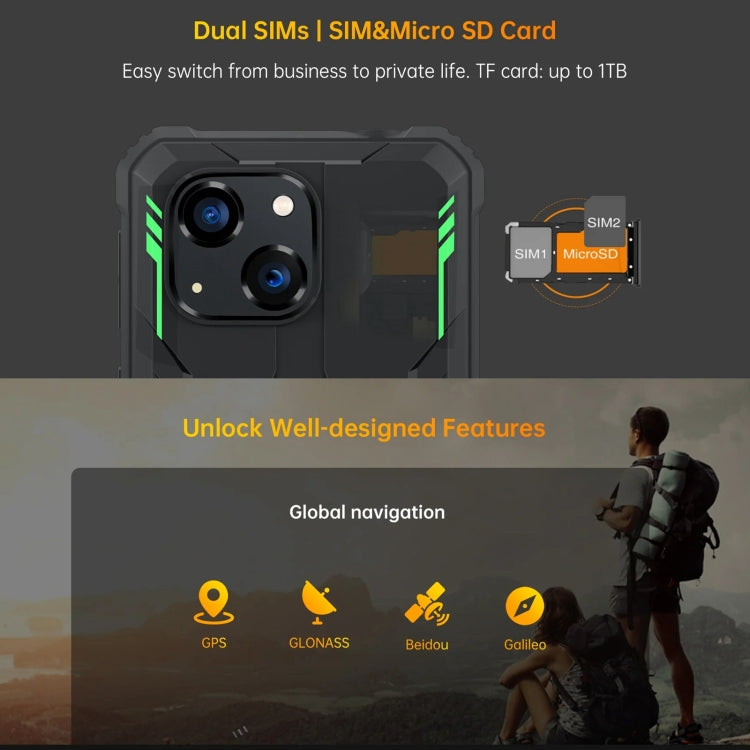 Oukitel WP32, 4GB+128GB, IP68/IP69K, 5.93 inch Android 13 Unisoc Tiger T606 Octa-core, NFC, OTG, Network: 4G(Black) - OUKITEL by OUKITEL | Online Shopping South Africa | PMC TechLife | Buy Now Pay Later Mobicred