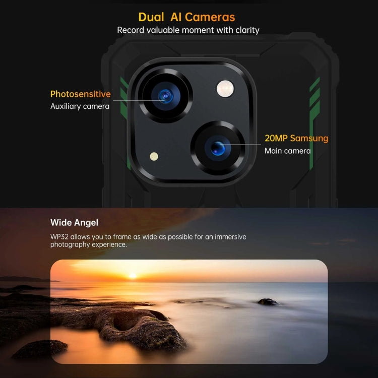 Oukitel WP32, 4GB+128GB, IP68/IP69K, 5.93 inch Android 13 Unisoc Tiger T606 Octa-core, NFC, OTG, Network: 4G(Green) - free shipping - PMC TechLife - Order now!