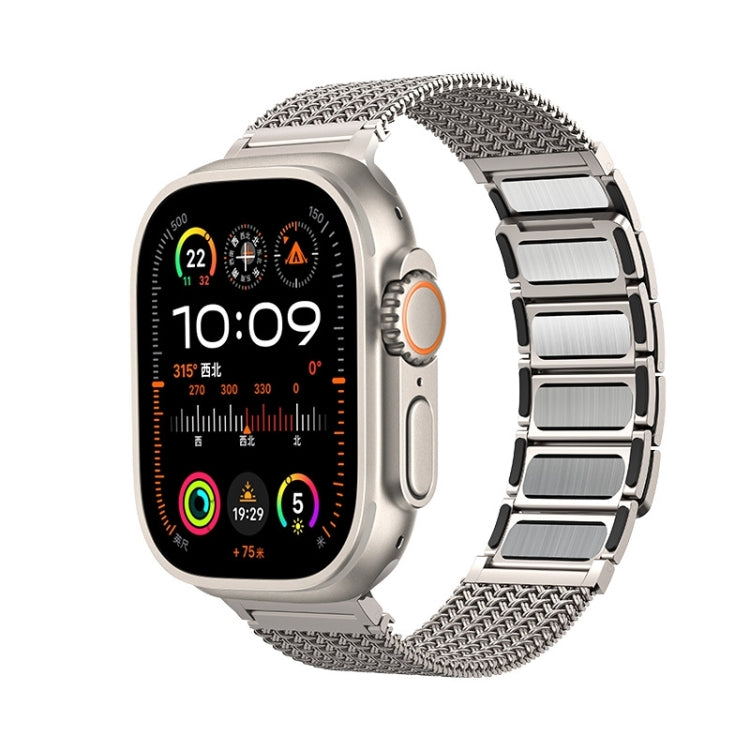 For Apple Watch Series 3 38mm Magnetic Clasp Braided Chain Stainless Steel Watch Band(Gold) - Watch Bands by PMC TechLife | Online Shopping South Africa | PMC TechLife