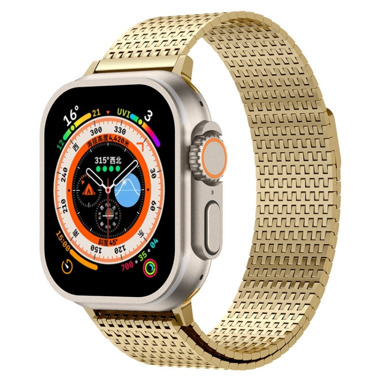 For Apple Watch SE 2022 44mm Milanese Loop Magnetic Clasp Stainless Steel Watch Band(Gold) - Watch Bands by PMC TechLife | Online Shopping South Africa | PMC TechLife