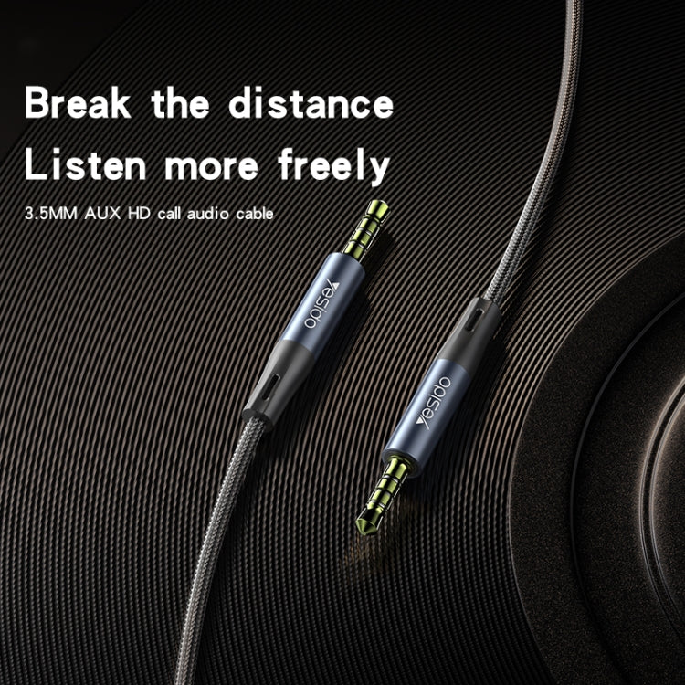 Yesido YAU43 3.5mm to 3.5mm AUX Audio Adapter Cable, Length: 1m(Black) - free shipping - PMC Jewellery - Order now!