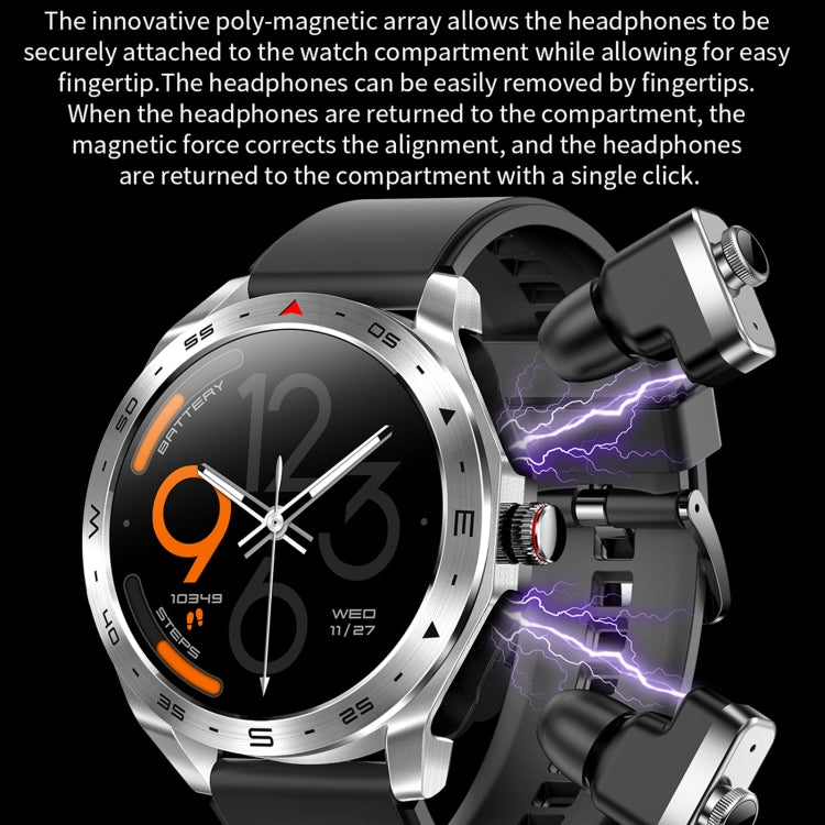 T95 1.52 inch BT5.0 Smart Sport Watch with Earbuds, Support Bluetooth Call / Blood Oxygen / Heart Rate / Blood Pressure Health Monitor(Black) - Smart Watches by PMC TechLife | Online Shopping South Africa | PMC TechLife | Buy Now Pay Later Mobicred