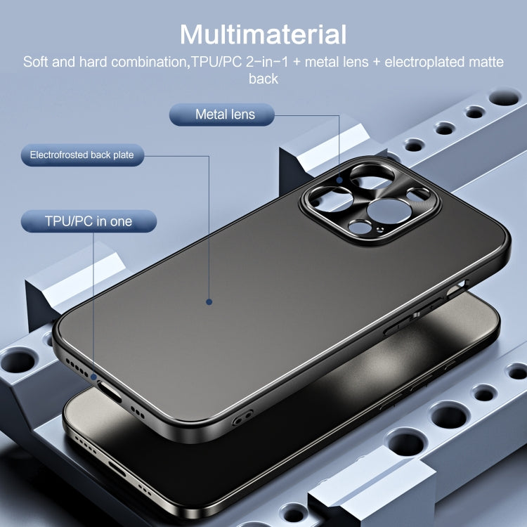 For iPhone 14 Plus R-JUST RJ-61 Electroplating Frosted TPU + PC Phone Case(Silver) - iPhone 14 Plus Cases by R-JUST | Online Shopping South Africa | PMC TechLife | Buy Now Pay Later Mobicred