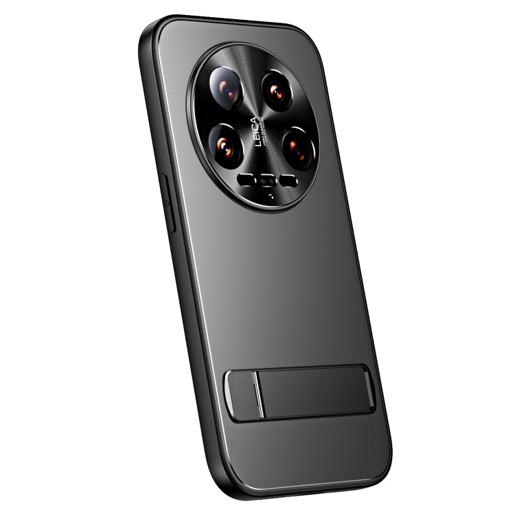 For Xiaomi 14 Ultra R-JUST RJ-61 Electroplating Frosted TPU + PC Phone Case with Holder(Grey) - 14 Ultra Cases by R-JUST | Online Shopping South Africa | PMC TechLife | Buy Now Pay Later Mobicred