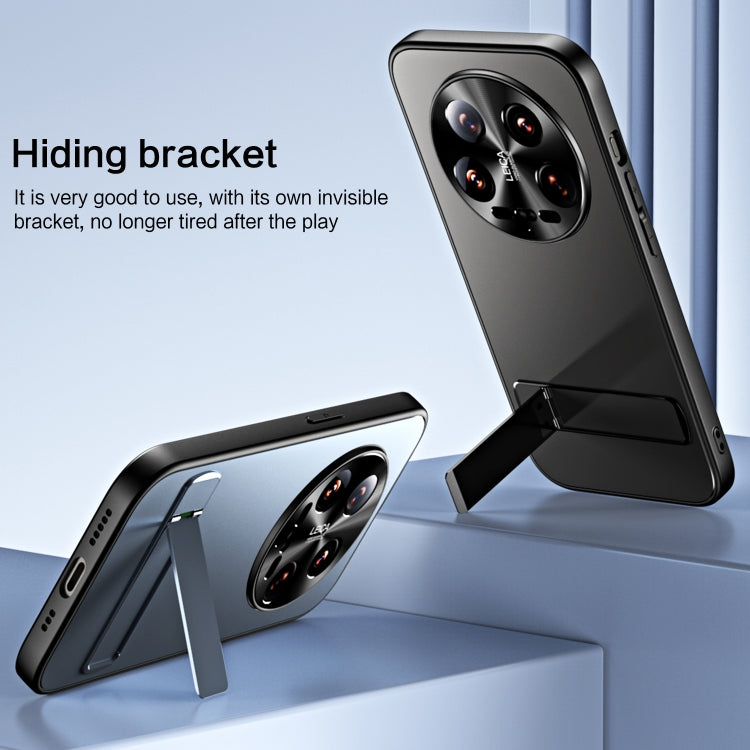 For Xiaomi 14 Ultra R-JUST RJ-61 Electroplating Frosted TPU + PC Phone Case with Holder(Grey) - 14 Ultra Cases by R-JUST | Online Shopping South Africa | PMC TechLife | Buy Now Pay Later Mobicred