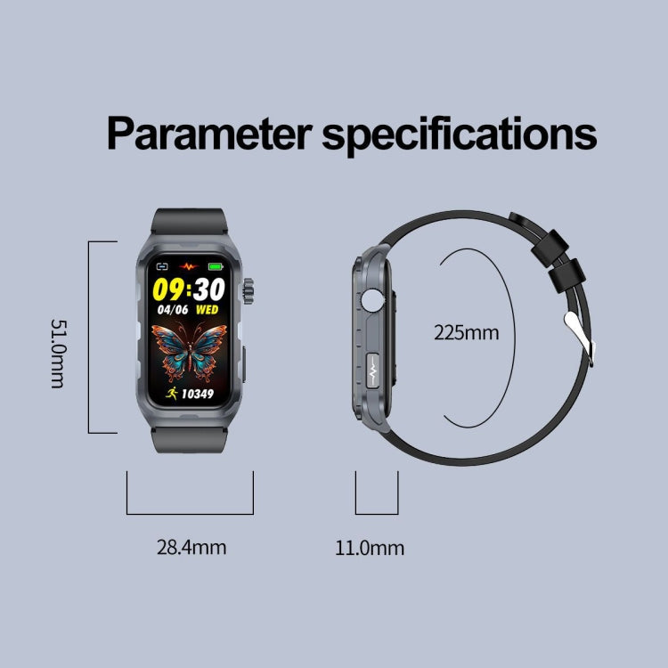 TK79 1.47 inch IP68 Waterproof Smart Watch, Support ECG / Blood Glucose / Blood Oxygen Monitoring / Uric Acid(Blue) - Smart Wristbands by PMC TechLife | Online Shopping South Africa | PMC TechLife | Buy Now Pay Later Mobicred