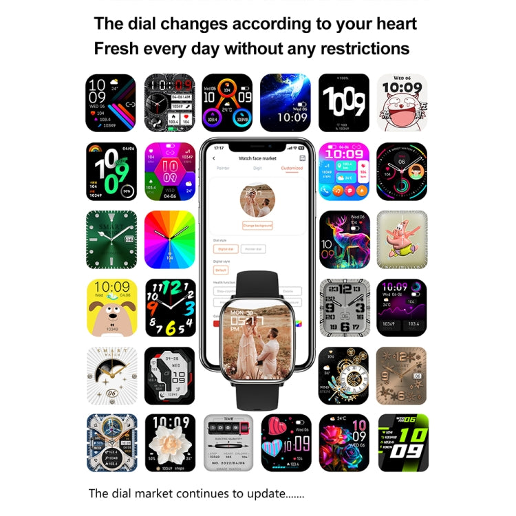 HD12 1.75 inch IP68 Waterproof Smart Watch, Support Blood Oxygen Monitoring(Black) - Smart Wristbands by PMC TechLife | Online Shopping South Africa | PMC TechLife