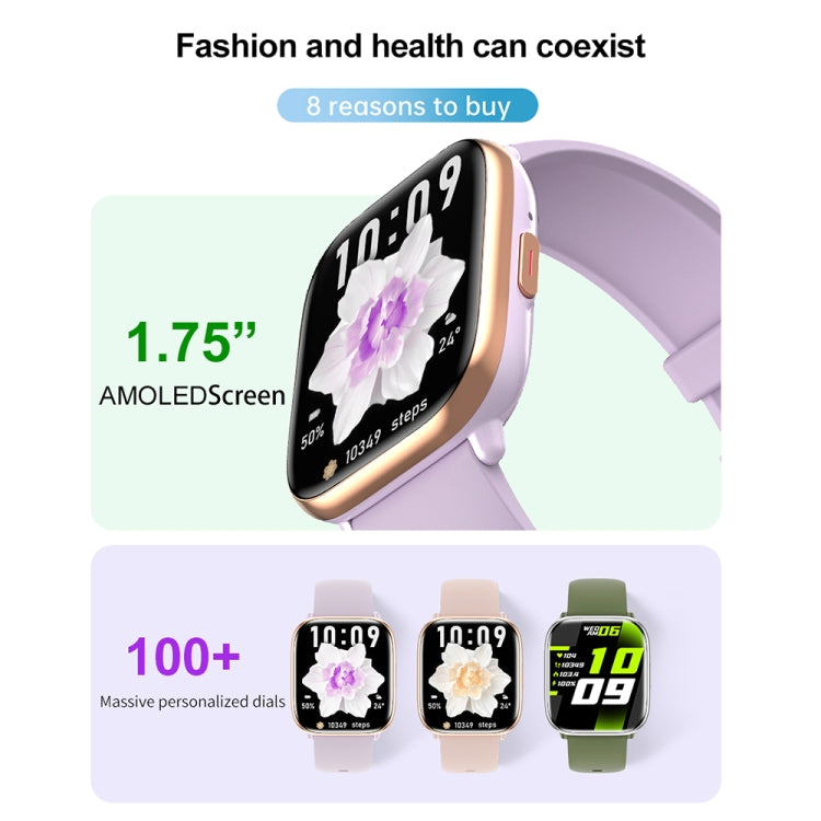 HD12 1.75 inch IP68 Waterproof Smart Watch, Support Blood Oxygen Monitoring(Purple) - free shipping - PMC TechLife - Order now!